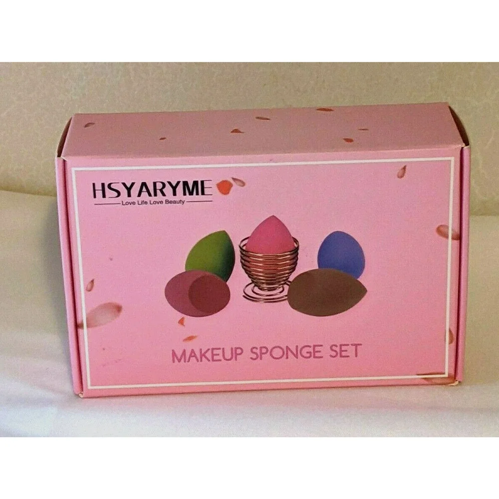 Hsyaryme Makeup Sponge Blender Set - 5 pc Set with Holder - NEW
